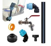 Grifo Cube| Grifo IBC Cuello De De Tanque | Montaje De Cuello De 3/4 Impermeable De Zinc Con 25cm Extensor | IBC Adaptador Para Tanque De Recuperación De Agua De Lluvia 1000 Litros