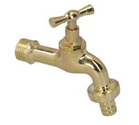 Grifo Curvo Latón Pulido Con Racord 1/2 Grifo Jardin Exterior