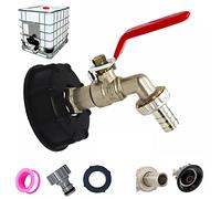 Grifo Cuve 1000L S60X6 IBC Conexión Grifo con conexión de manguera de 1/2", adaptador de tanque de drenaje, para grifo de jardín, para adaptador de tanque (1 pieza)