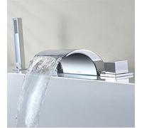 Grifo de 5 agujeros para el borde de la bañera, montaje en pared, grifo de bañera, juego de grifo con cabezal de ducha, mezclador monomando moderno grifo de ducha para el lavabo del baño cascada