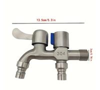 Grifo de Acero Inoxidable Versátil - Uso para Lavadoras, Interfaz G1/2, Control Fácil de Encendido/Apagado, Grifo Exterior Duradero