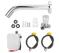 Grifo de agua con sensor de inducción infrarroja de pared, grifo de agua con sensor de inducción infrarroja de acero inoxidable de pared G1/2in Grifo de agua de lavabo frío y caliente