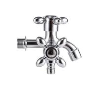 Grifo de agua de 2 salidas con Control Dual de 1/2 ", válvula de riego for jardín, grifo de lavadora, válvula de baño de ducha, grifo de cocina