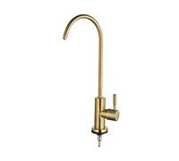 Grifo de agua de cocina, grifo de agua potable cuello de cisne grifo de filtro de agua para fregadero frío, grifo de cocina de ósmosis inversa, oro A (Color: dorado B)