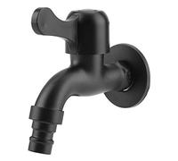 Grifo de Agua del Jardín del Golpecito del Soporte de la Pared del Negro del Acero Inoxidable 304 para el Cuarto de Ba?o(Washing Machine)