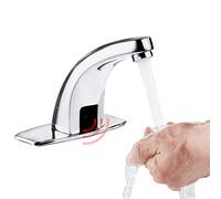 Grifo de agua del sensor, grifo de infrarrojo automático frío y caliente, aleación de zinc grifo inteligente del fregadero sin contacto con caja de control para el baño de la cocina (baterías no inc