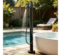 Grifo De Agua Estancada, Columna Agua Jardín Independiente Grifo Jardín Decorativo, Hidrante Dispensador De Agua Grifo Exterior Lavado Autos Y Ducha De Mascotas 60/95 Cm(Negro,60cm/23.6in,Estilo 3)