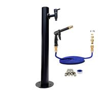 Grifo De Agua Exterior Negro - Soporte Independiente Para Manguera Anticongelante, Columna De Agua Vertical Cilíndrica Para Jardín, 95 Cm De Altura, Ideal Para Un Fácil Acceso，One Color 8.9cm/3.5in