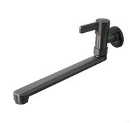 Grifo de agua fría montado en la pared de una sola manija con cuello extendido y función de rotación completa para configuración de cocina o piscina (25 cm)