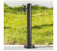 Grifo de agua multifuncional de acero inoxidable para jardín y terraza, doble salida de 60 cm, salida de agua duradera para un fácil riego y uso en paisaje