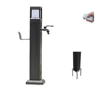 Grifo de agua para exterior con luces LED de 4 colores, columna de agua vertical metálica para jardín con base preintegrada, soporte independiente para manguera con grifo(Single)