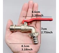 Grifo de agua para exteriores 1/2, anti-robo, anti-congelación, para lavadora, jardín, patio, conexión de tubería de agua, grifo de aleación de con boquilla de 3/4