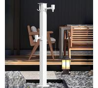 Grifo de agua para exteriores, columna vertical de jardín, soporte de manguera independiente, resistente a las heladas, grifo de montaje en tierra, blanco (tamaño: estándar)