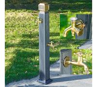 Grifo de agua para exteriores con montaje en suelo y columna de agua vertical para jardín. Soporte de manguera independiente para poste de grifo anticongelante.
