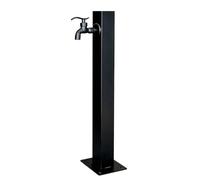 Grifo de agua para exteriores de acero inoxidable, poste decorativo negro para grifo de jardín, columna de agua independiente a prueba de herrumbre para piscina, paisaje(A,Height: 60cm/23.6in)