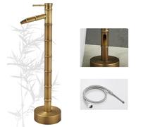 Grifo de agua para exteriores montado en el suelo, Outdoor Garden Faucet Adjustable Height Brass Side And Bottom Inlet 27 inches