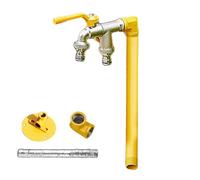 Grifo de agua para exteriores montado en el suelo, Stainless Steel Vertical Garden Faucet Double Outlet Antifreeze Outdoor Multicolor Multiple Sizes(Yellow,80cm/31in)