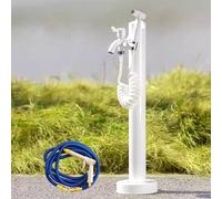 Grifo de agua para jardín al aire libre con extensor y pistola pulverizadora, hidrante montado en el suelo para riego y lavado de granjas de patio trasero