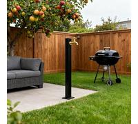 Grifo de agua para jardín Grifo de agua vertical de montaje en piso de acero inoxidable de 23,6 ''Grieta anticongelante Soporte para poste de grifo para exteriores(A-Height: 95cm/37.4in)