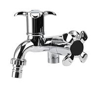 Grifo de agua para lavabo monomando enfriador, doble caño para lavadora, cocina, fregadero y jardín (mango de flor)