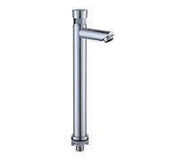 Grifo de Ahorro de Agua Con Medición de Cierre Automático - Plateado, Retardo de Tiempo Público, Botón Pulsador para Cocina, Baño, Hotel (C)