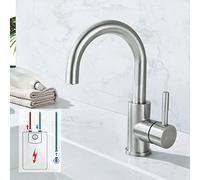 Grifo de baja presión para cocina/baño, grifo giratorio de 360° de baja presión, grifo monomando para lavabo, grifo con 3 conexiones para caldera, grifo mezclador para fregadero de acero inoxidable