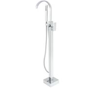 Grifo de bañera exenta cuadrado de pie con salida en cascada en acabado cromado Segura de Valaz