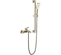 Grifo de bañera Grifo de latón Grifo Cepillado Ducha Ducha Ducha de Ducha Grito de Ducha de Montaje de Pared Juego con Ducha de Mano elevable de 3 Funciones y Grifo de baño de Manguera de 59 Pulgadas