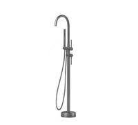 Grifo de bañera independiente con ducha de mano, mezclador de ducha de alto flujo para baño, diseño gris moderno, accesorios de baño de lujo, fácil instalación, spray ajustable.