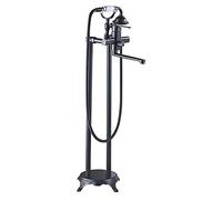 Grifo de bañera Independiente de latón Antiguo con Ducha de Mano - Grifo Monomando de Suelo, rotación de 360°, Acabado en Bronce Negro, diseño Elegante para baños de Lujo