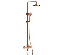 Grifo de bañera negra, juego de grifos de ducha de cobre oculto en la pared de baño, toque de batidora de agua fría y caliente de lado independiente, pico giratoria de 360 ° LWX