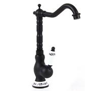 Grifo de baño antiguo retro, grifo lavadero, grifo monomando de latón para baño, grifos de agua caliente y fría, manguera de entrada G3/8, negro