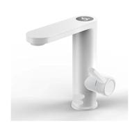 Grifo de baño, Calentador de agua para grifo eléctrico 3400W, caliente instantáneo para baño, mezclador tocador con pantalla digital(Bianco)