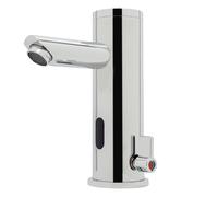 Grifo de baño con sensor infrarrojo automático, sin contacto, con agua caliente y fría, para baños públicos, oficinas y hostelería