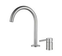 Grifo de baño de acero inoxidable cepillado 304, grifos de lavabo de una sola palanca, grifo mezclador caliente y frío
