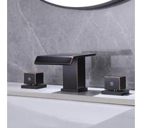Grifo de baño de cascada para fregadero, monomando, mezclador retro negro, elegante grifo de agua para lavabo, diseño moderno, perfecto para el hogar y el spa