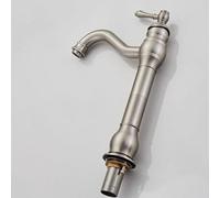 Grifo de baño de latón antiguo - batidora de agua caliente de agua fría montada en la cubierta del lavado del lavado de agua del agua del aceite negro acabado cepillado tapa elegante para baños