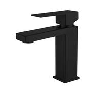 Grifo de baño de Oro Cepillado un Solo Agujero de baño Moderno maricón de baños un Solo Mango de Lavabo de baño de Acero Inoxidable (Negro)