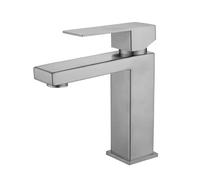 Grifo de baño de Oro Cepillado un Solo Orificio de un Solo Orificio de baño Moderno manija Individual 304 Grifo de Lavabo de baño de Acero Inoxidable (Cepillado)