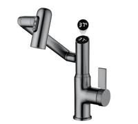 Grifo de baño de temperatura inteligente, grifo de baño de una sola manija, grifo de fregadero de baño, grifos de cocina (gris mate)