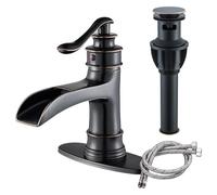 Grifo de baño en cascada bronce aceitado, grifo mezclador monomando for lavabo, for estilo rústico(Oil Rubbed Bronze)