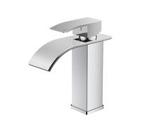 Grifo de Baño FORIOUS, Grifo de Lavabo Cromado, Grifo Mezclador de Una Sola Manija para Lavabo con Altura de Pico de 110 MM, Ahorro de Agua, Ahorro de Energía.