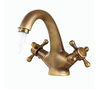 Grifo de baño Grifo de doble manija Grifo de baño antiguo Manijas de latón Grifo de fregadero de un orificio Grifo de fregadero de latón antiguo Grifo de cocina antiguo de latón,Antiguo C(Antique B)