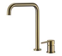 Grifo de baño Grifo de lavabo de baño de doble orificio Salida de agua giratoria de 360 ° Grifo mezclador de lavabo Grifo monomando de latón Grifo de lavabo de agua fría y caliente Grifo de lavabo