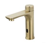 Grifo de baño manos libres, grifo de acero inoxidable con sensor infrarrojo con mezclador de temperatura para cocinas o baños (dorado)