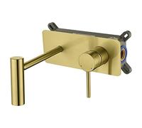 Grifo de baño Montaje en Pared Grifo de Lavabo de baño Salida de Agua giratoria Grifo Mezclador de Lavabo Grifo de Lavabo de latón Agua fría y Caliente Grifo de Lavabo de baño de una Sola manija,