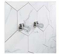 Grifo de baño, Válvula de triángulo de latón Válvula de control de agua Válvula de esquina de oro Válvula de agua del grifo 1/2 * 1/2 Válvulas de ángulo de cromo de latón(Two pcs chome)