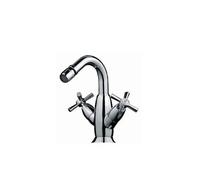 Grifo de bidé vintage de 17 cm cerámica y latón color cromo Rimini de Unisan - Con válvula click-clack