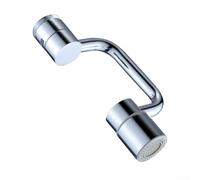 Grifo de brazo mecánico ajustable, modo dual a prueba de salpicaduras y boquilla de agua, extensor de fregadero de acero inoxidable giratorio de 360 grados con conector roscado, para baño (engranaje