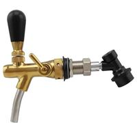 Grifo de cerveza ajustable cromado - Grifo for elaboración casera con conector de líquido con bola de bloqueo (1 unidad)(Adjustable gold tap)